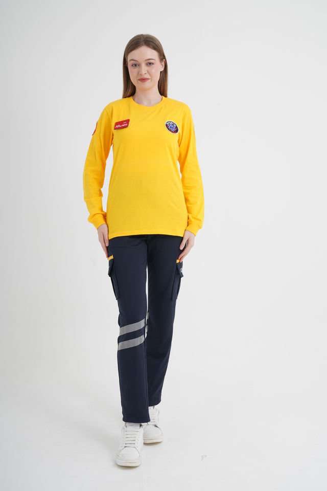 Yeni Paramedik Sarı Penye Uzun Kollu T-shirt (Unisex)