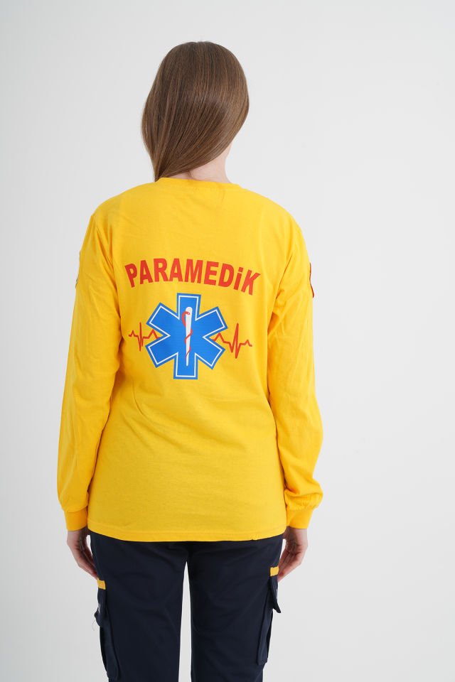 Yeni Paramedik Sarı Penye Uzun Kollu T-shirt (Unisex)