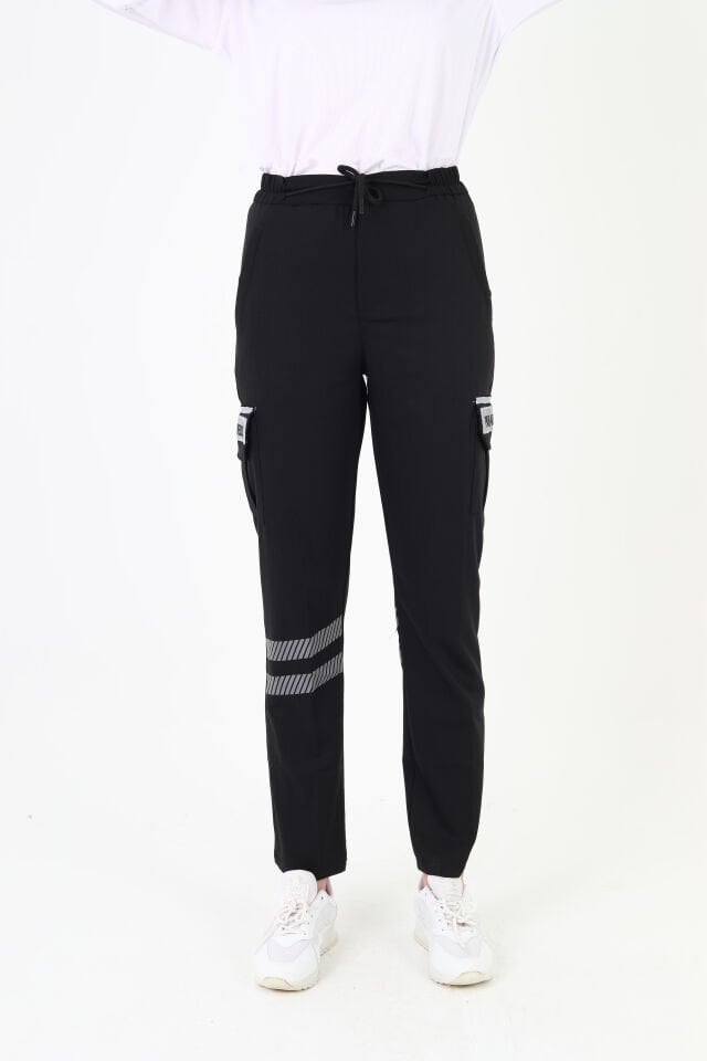 Yeni Paramedik Siyah Premium Likralı Pantolon (Unisex-Yüksek Bel)