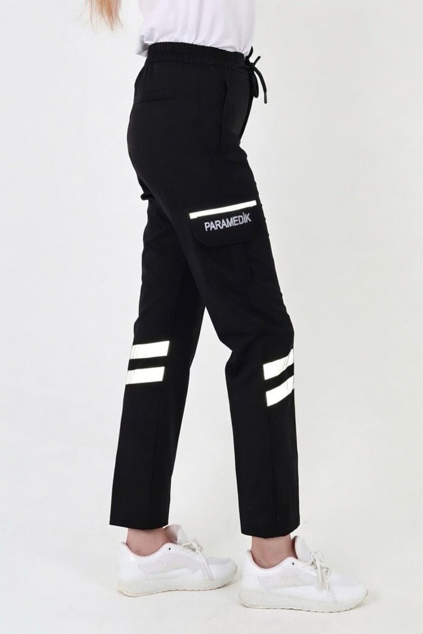 Yeni Paramedik Siyah Premium Likralı Pantolon (Unisex)