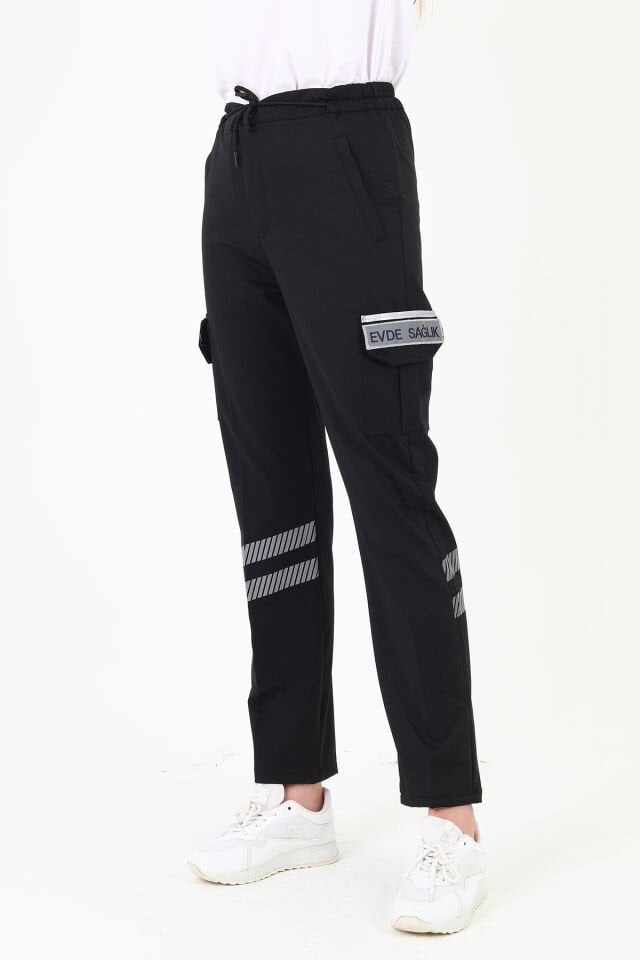 Evde Sağlık Siyah Likralı Premium Pantolon (Unisex)