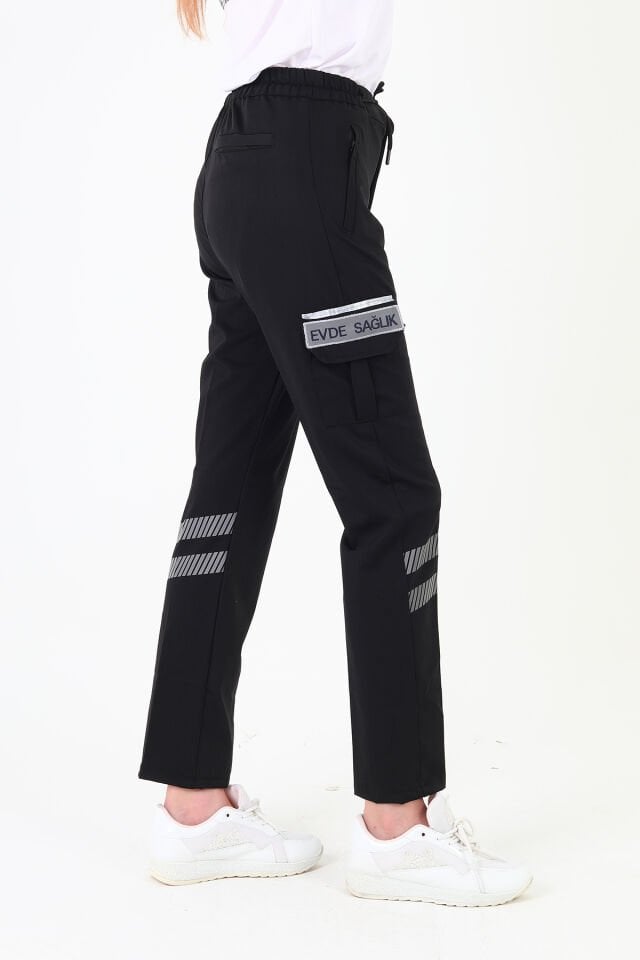 Evde Sağlık Siyah Likralı Premium Pantolon (Unisex)