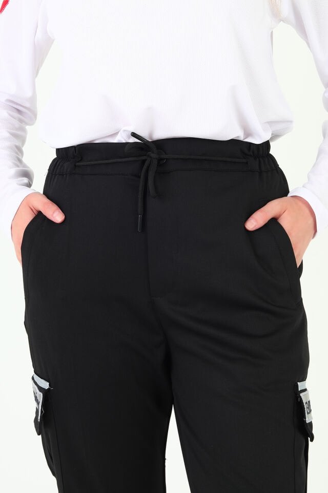 Evde Sağlık Siyah Likralı Premium Pantolon (Unisex)