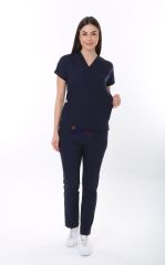 İ-Platinum Viskon Likralı Takım XXS-34/36 Beden - Lacivert