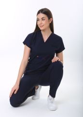 İ-Platinum Viskon Likralı Takım XXS-34/36 Beden - Lacivert