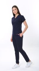 İ-Platinum Viskon Likralı Takım XS-38 Beden - Lacivert