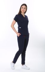 İ-Platinum Viskon Likralı Takım XS-38 Beden - Lacivert