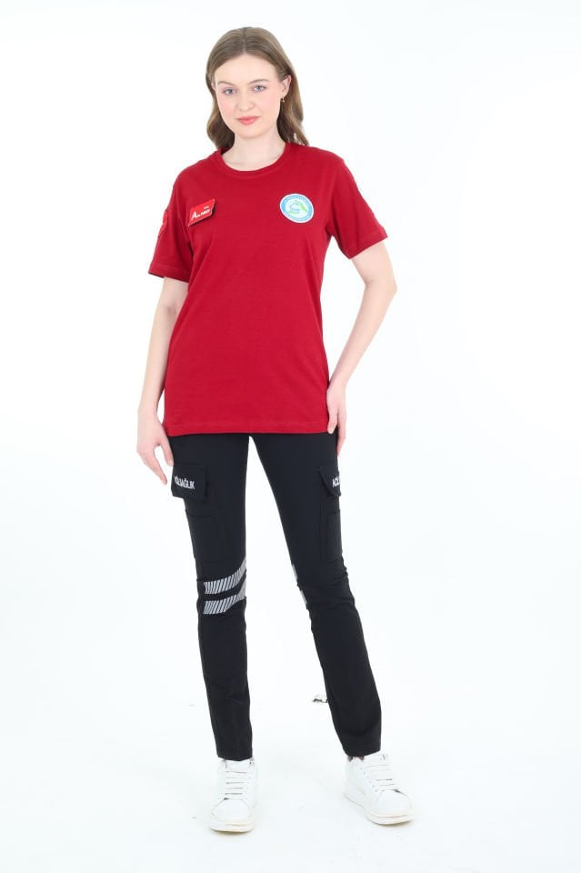 Evde Sağlık Bordo Penye T-shirt (Unisex)