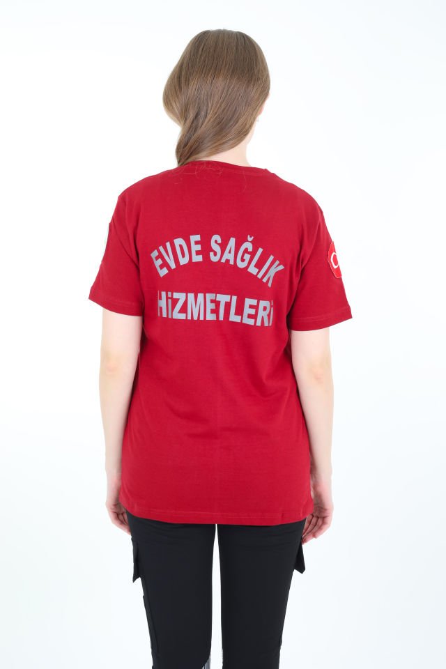 Evde Sağlık Bordo Penye T-shirt (Unisex)