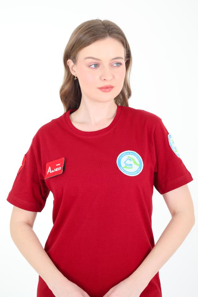 Evde Sağlık Bordo Penye T-shirt (Unisex)