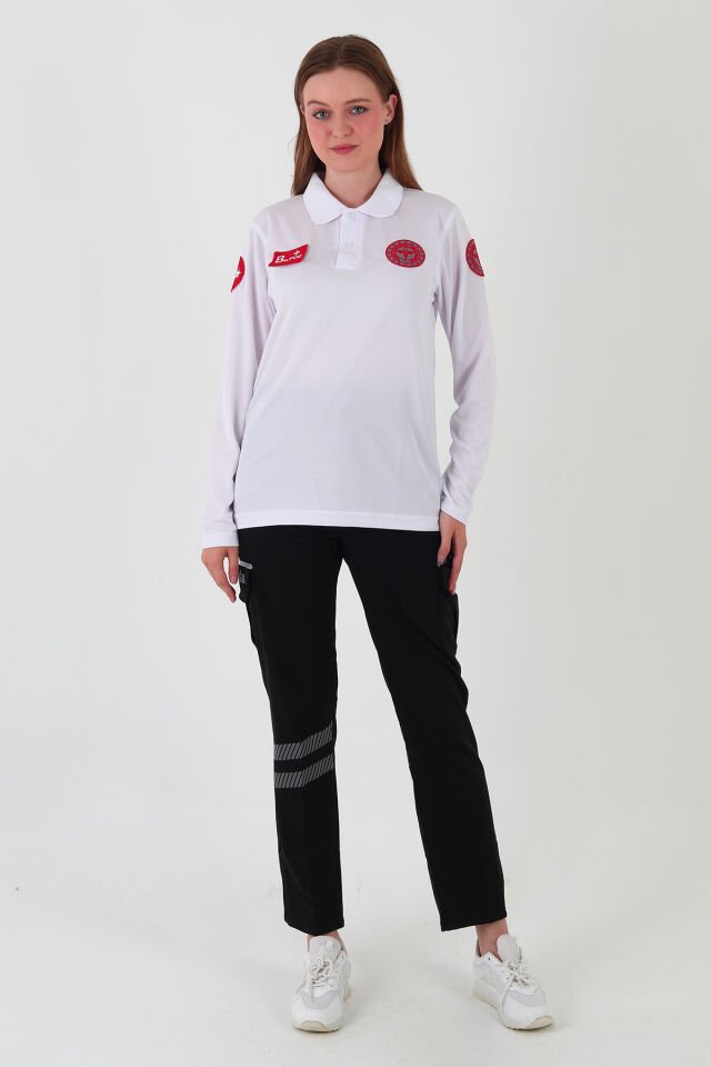 112 Acil Sağlık Uzun Kollu Beyaz Comfort T-shirt (Unisex-Fileli)