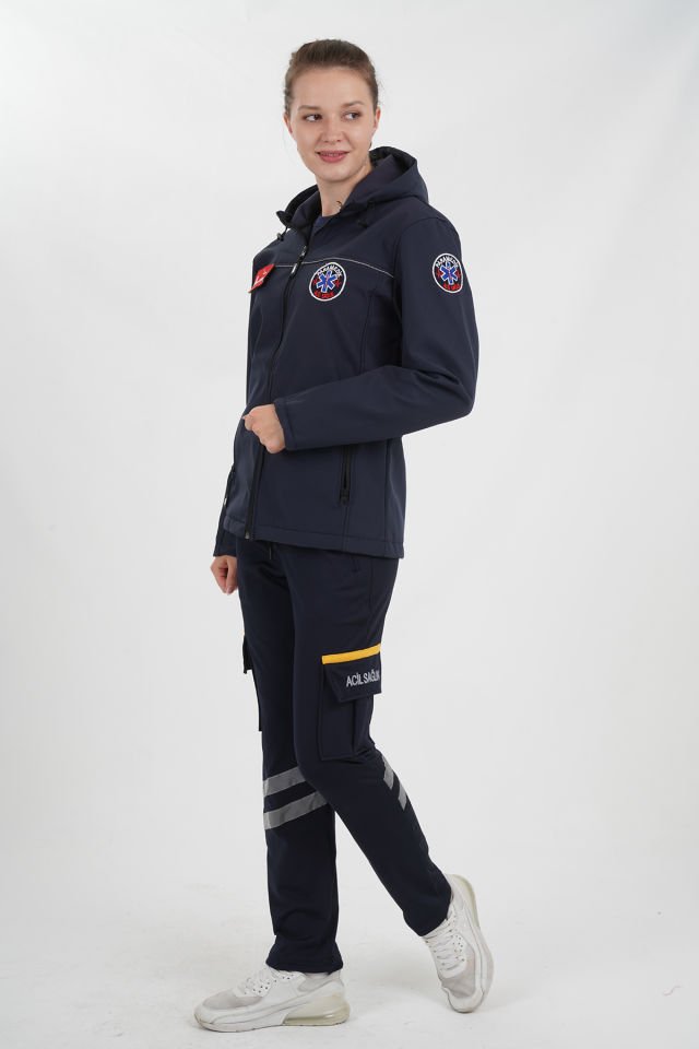 Yeni Paramedik Lacivert Shoftshell Mont (Su Geçirmez-Unisex)