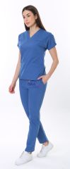 İ-Platinum Viskon Likralı Takım XXS-34/36 Beden - Petrol Mavisi