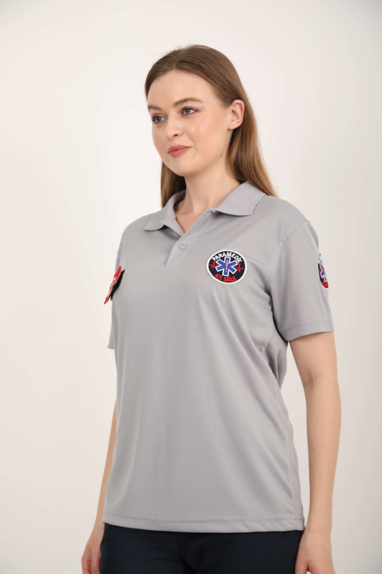 Yeni Paramedik Açık Füme Comfort Polo T-shirt(Unisex-Fileli)