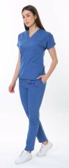İ-Platinum Viskon Likralı Takım M-42 Beden - Petrol Mavisi