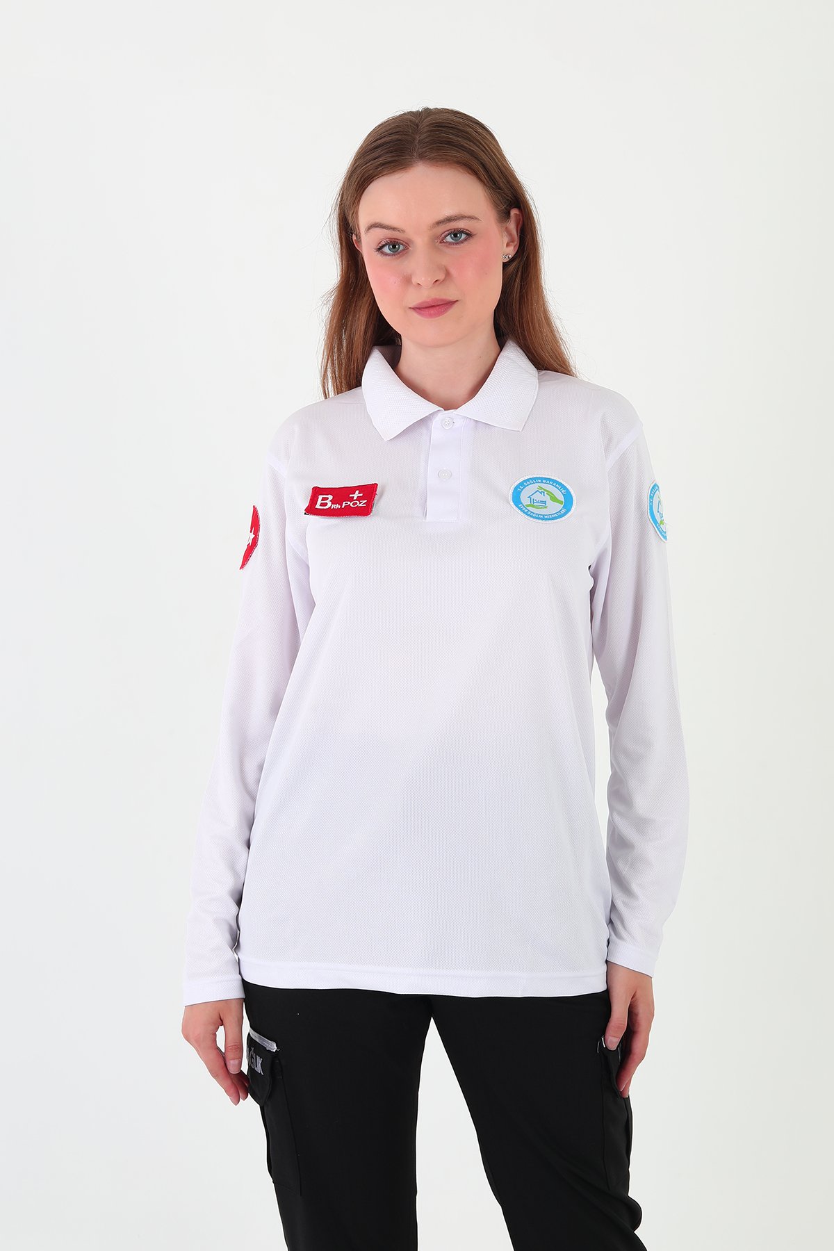 Evde Sağlık Beyaz Uzun Kollu Comfort T-shirt (Unisex-Fileli)