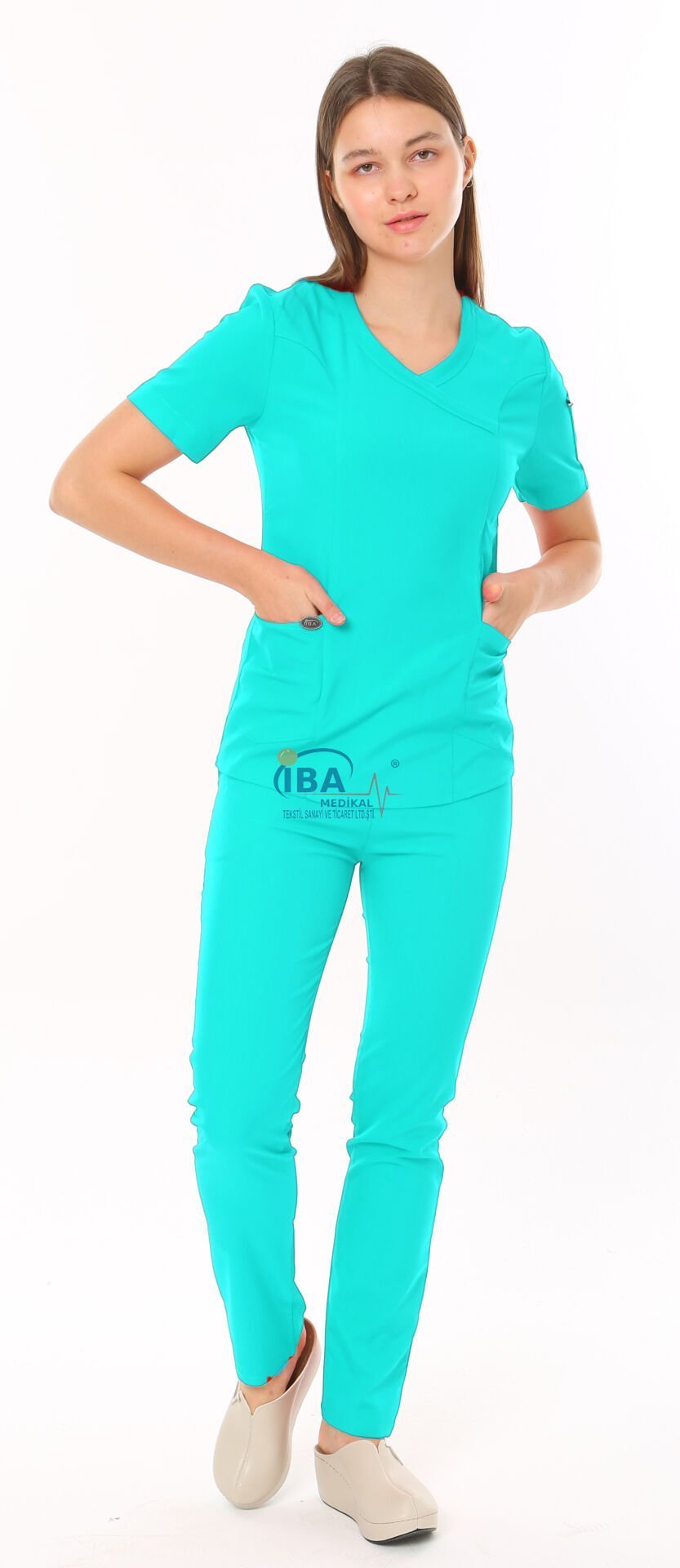 I-Soft Slim Fit Likralı Takım Su Yeşili