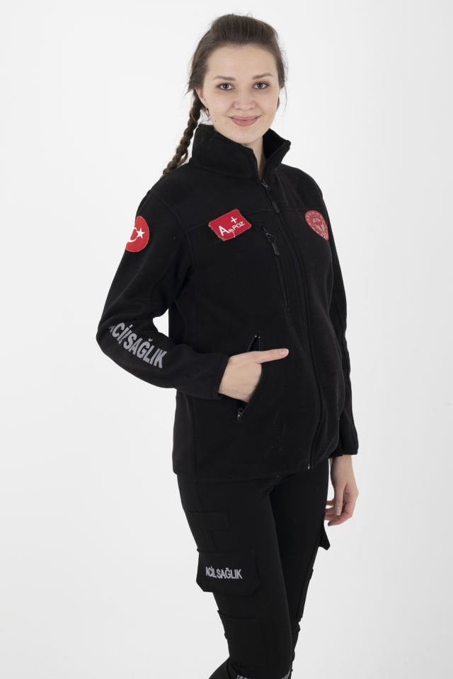 Yeni Siyah 112 Acil Sağlık Polar (Unisex)