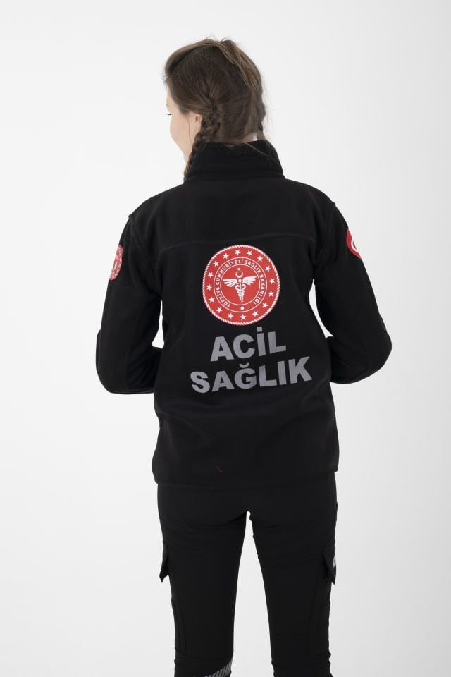 Yeni Siyah 112 Acil Sağlık Polar (Unisex)