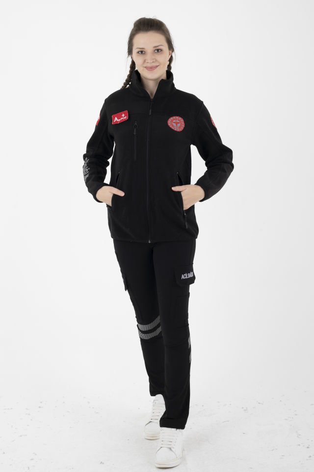 Yeni Siyah 112 Acil Sağlık Polar (Unisex)