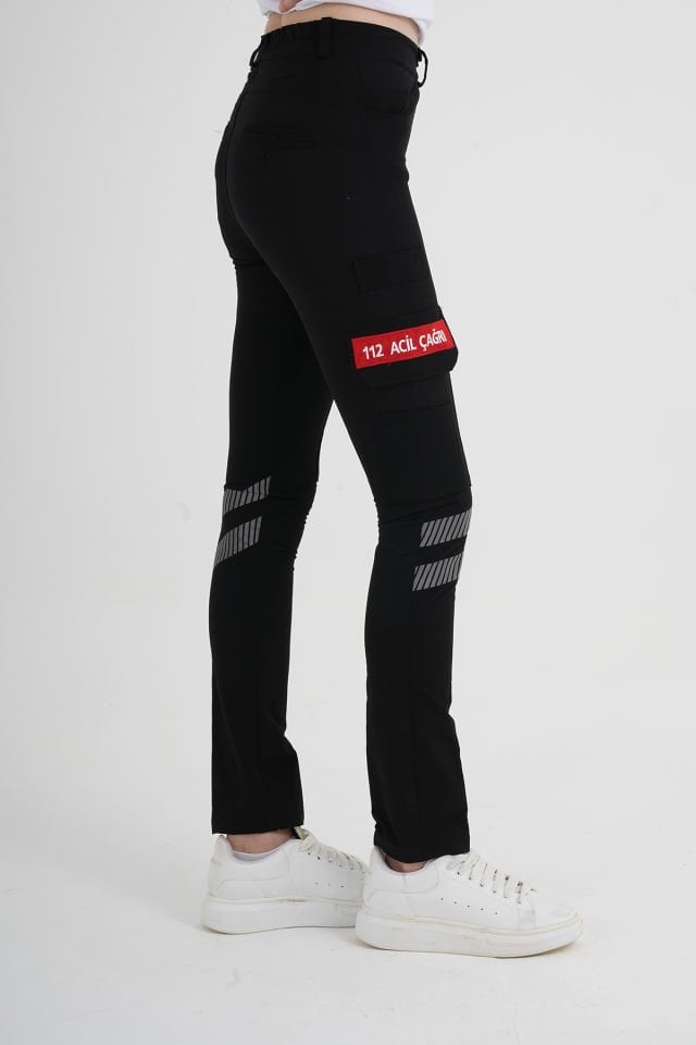 Yeni Acil Çağrı Merkezi Siyah Outdoor Likralı Pantolon (Unisex)
