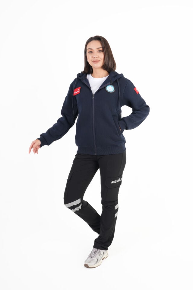 UMKE Lacivert Kapşonlu Polar (Unisex)