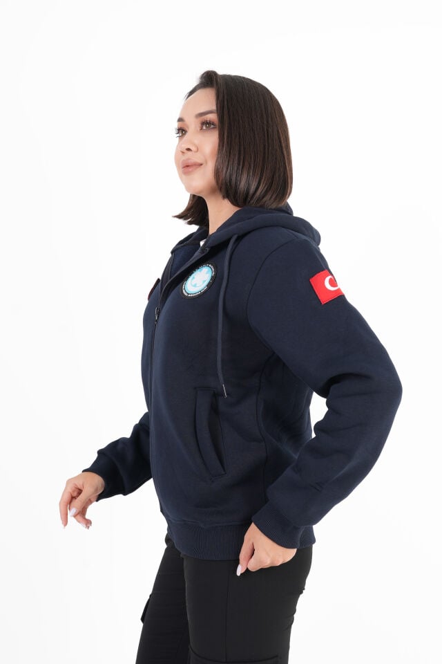 UMKE Lacivert Kapşonlu Polar (Unisex)