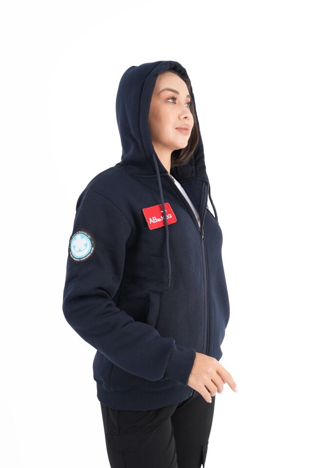 UMKE Lacivert Kapşonlu Polar (Unisex)