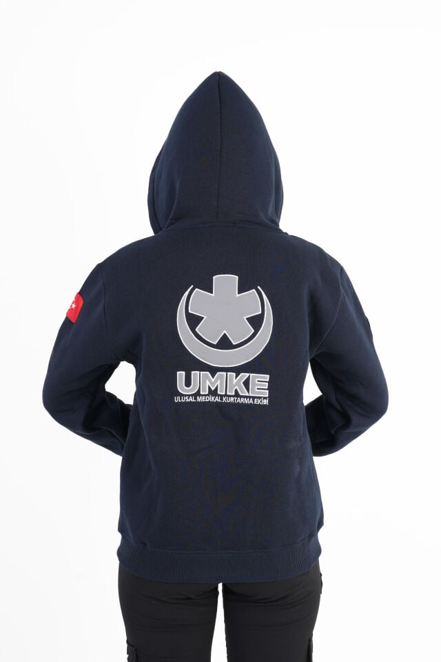 UMKE Lacivert Kapşonlu Polar (Unisex)