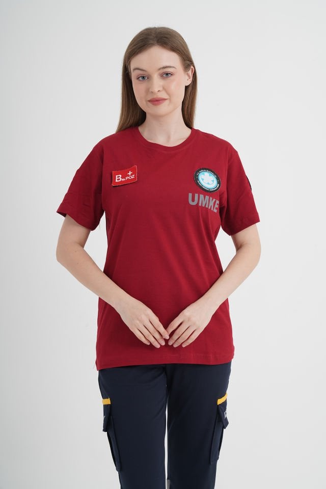 Yeni UMKE Penye Bordo T-shirt (Unisex)
