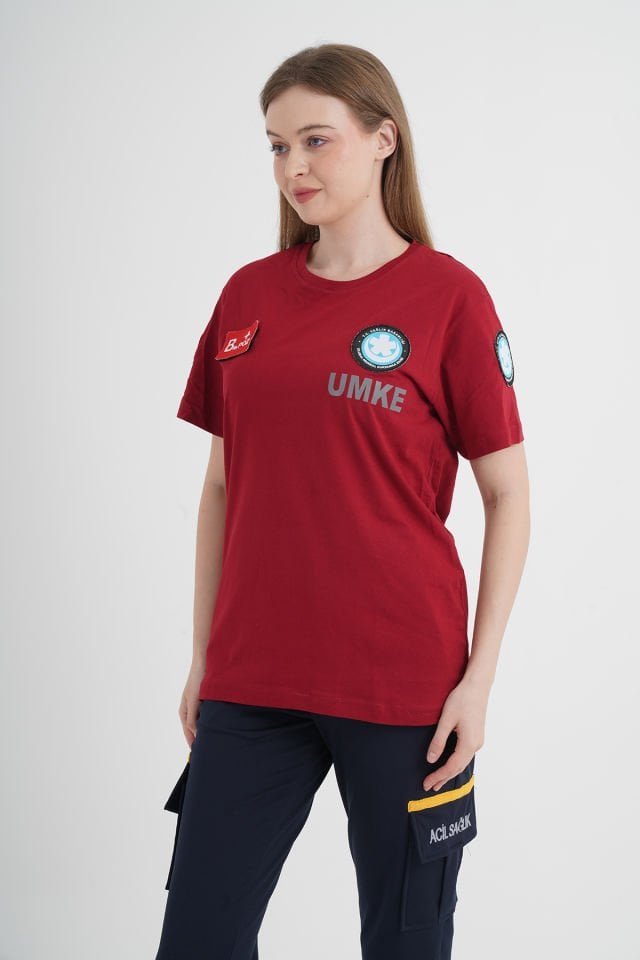 Yeni UMKE Penye Bordo T-shirt (Unisex)