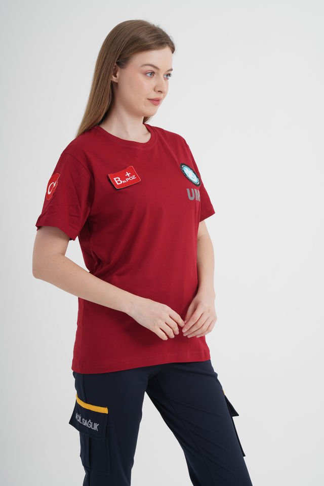 Yeni UMKE Penye Bordo T-shirt (Unisex)