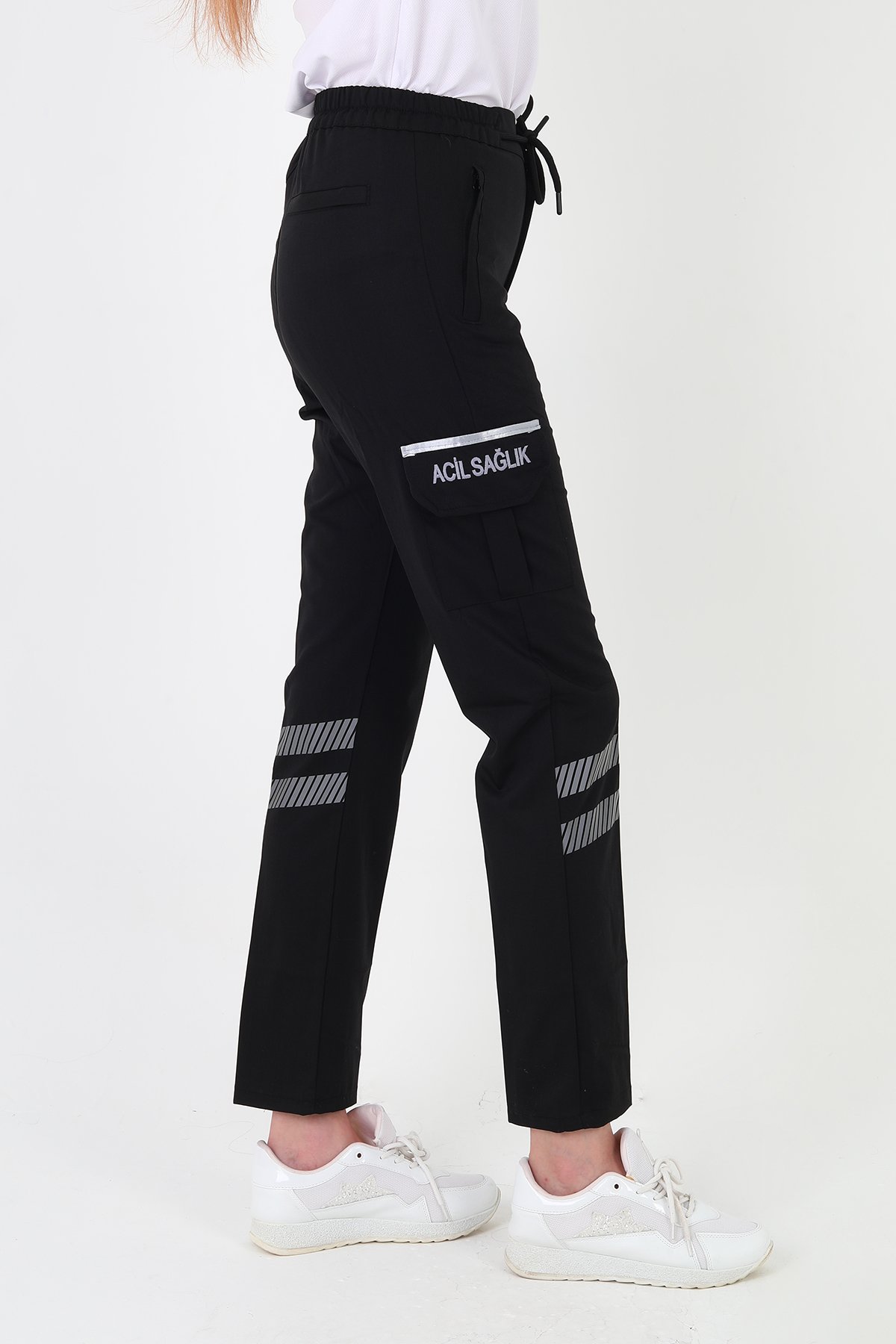 Yeni 112 Acil Sağlık Siyah Yazlık Premium Likralı Pantolon (Unisex)