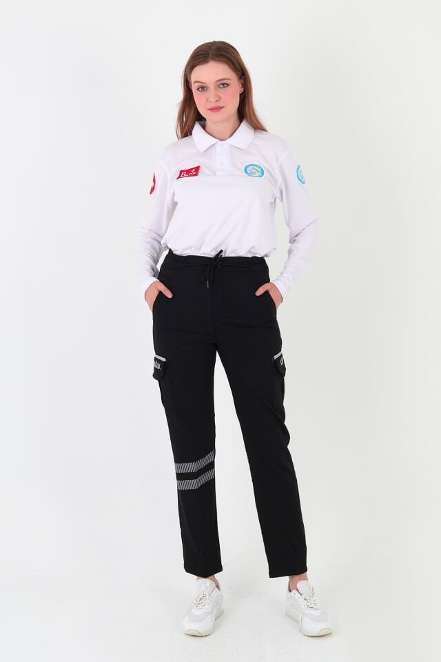 Yeni 112 Acil Sağlık Siyah Yazlık Premium Likralı Pantolon (Unisex)