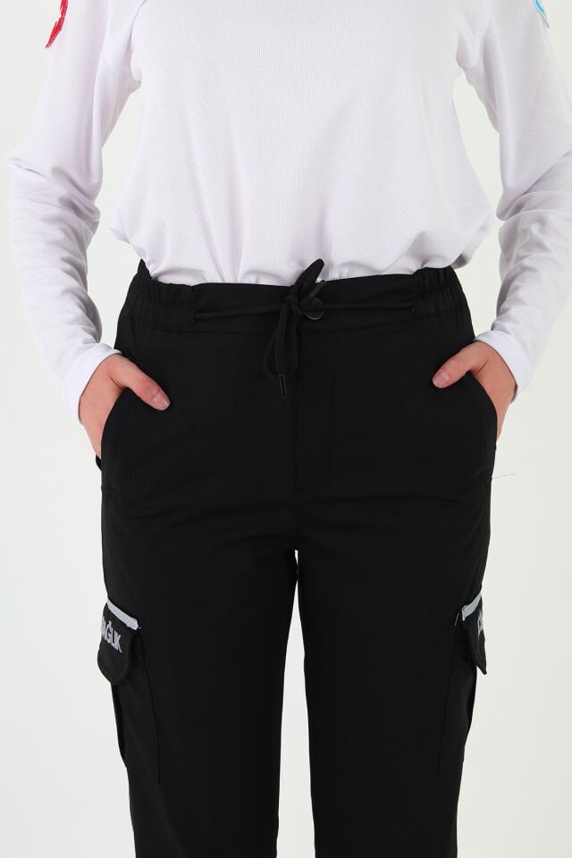 Yazlık 112 Acil Sağlık Siyah Premium Likralı Pantolon (Unisex)