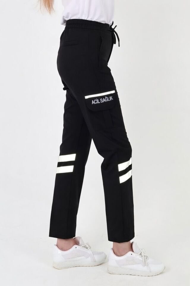 Yazlık 112 Acil Sağlık Siyah Premium Likralı Pantolon (Unisex)