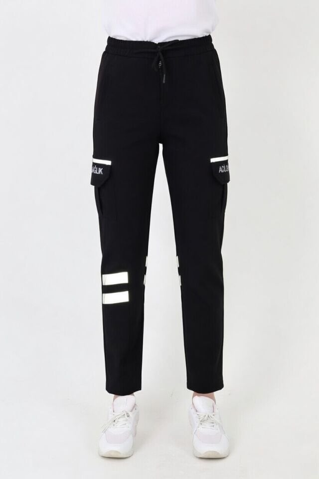 Yazlık 112 Acil Sağlık Siyah Premium Likralı Pantolon (Unisex)