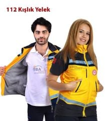 112 Acil Sağlık Sarı Kışlık Yelek (Unisex)