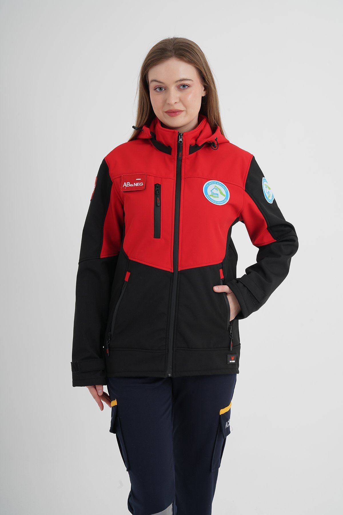 Yeni Evde Sağlık Kırmızı-Siyah Mont (Unisex)