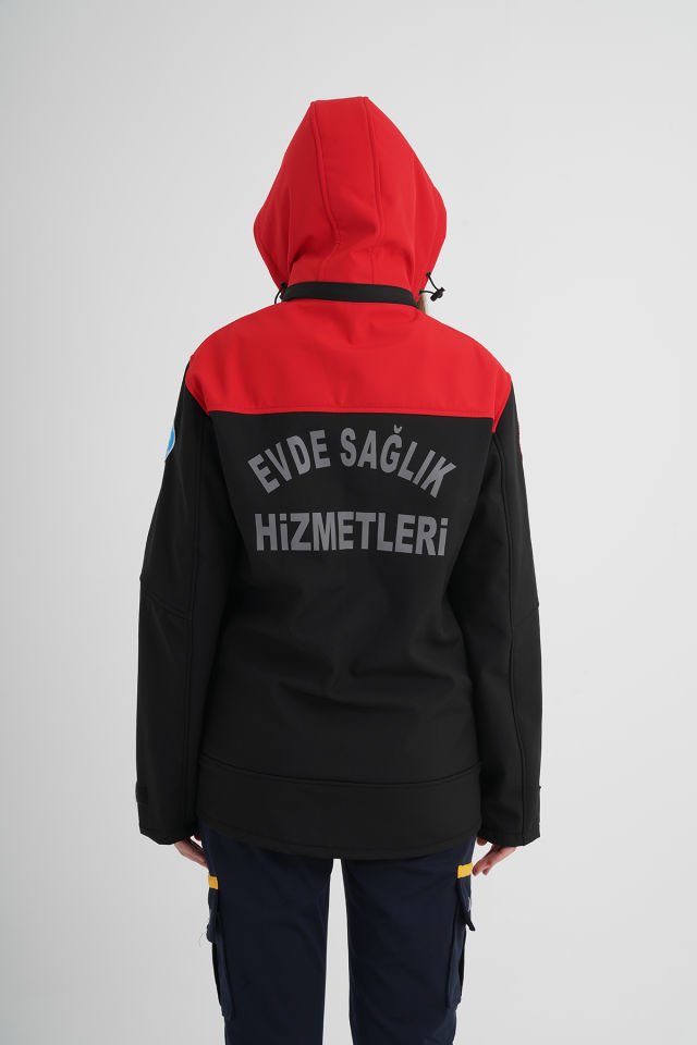 Yeni Evde Sağlık Kırmızı-Siyah Mont (Unisex)