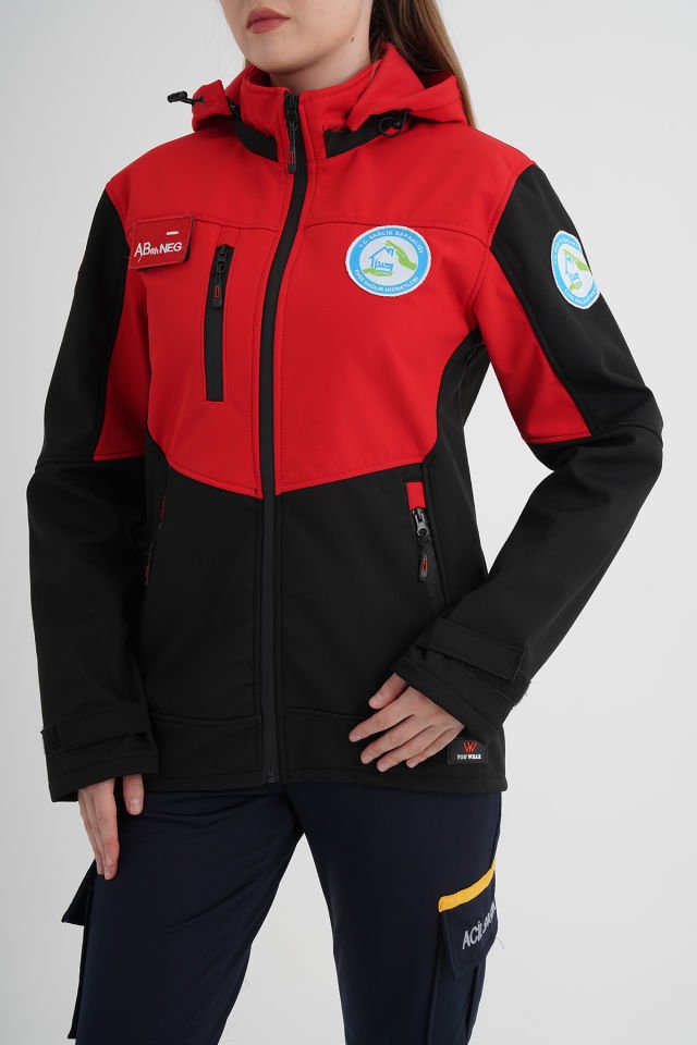 Yeni Evde Sağlık Kırmızı-Siyah Mont (Unisex)