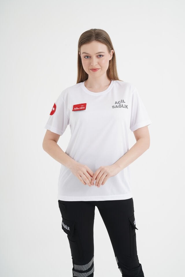 Acil Sağlık Sıfır Yaka Comfort T-shirt (Fileli-Unisex)