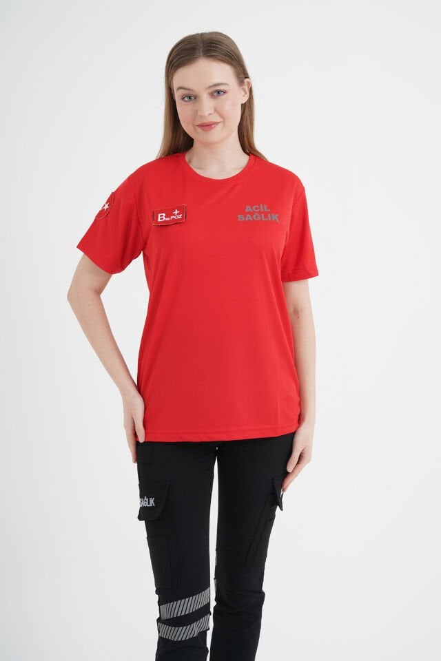 Acil Sağlık Sıfır Yaka Comfort T-shirt (Fileli-Unisex)
