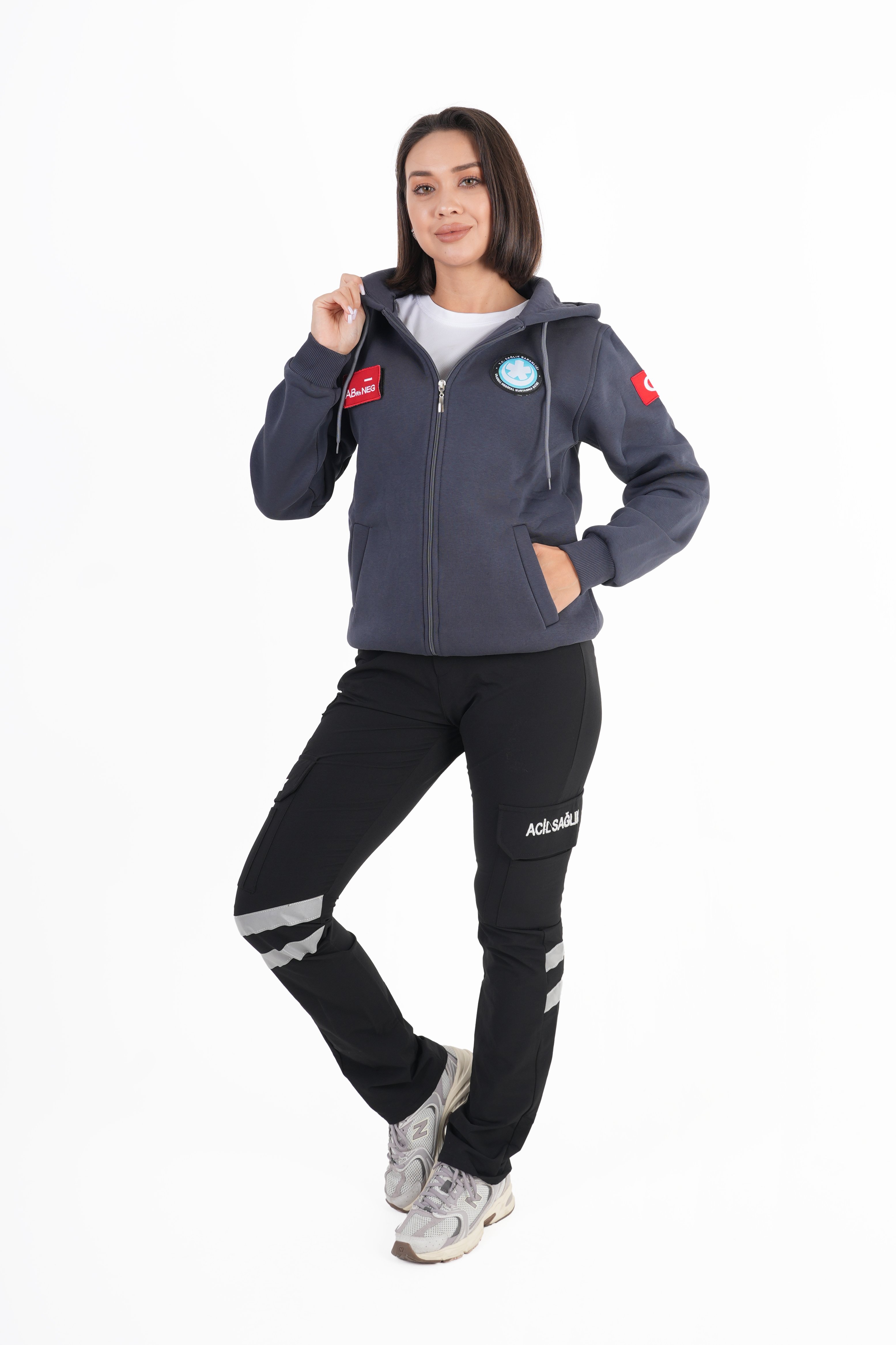 UMKE Füme Kapşonlu Polar (Unisex)