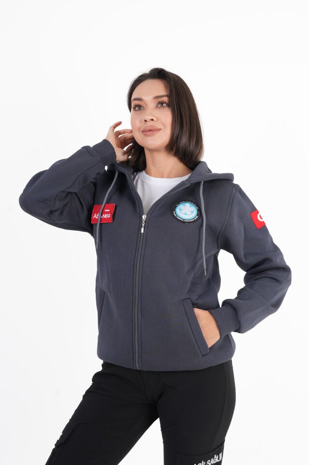 UMKE Füme Kapşonlu Polar (Unisex)
