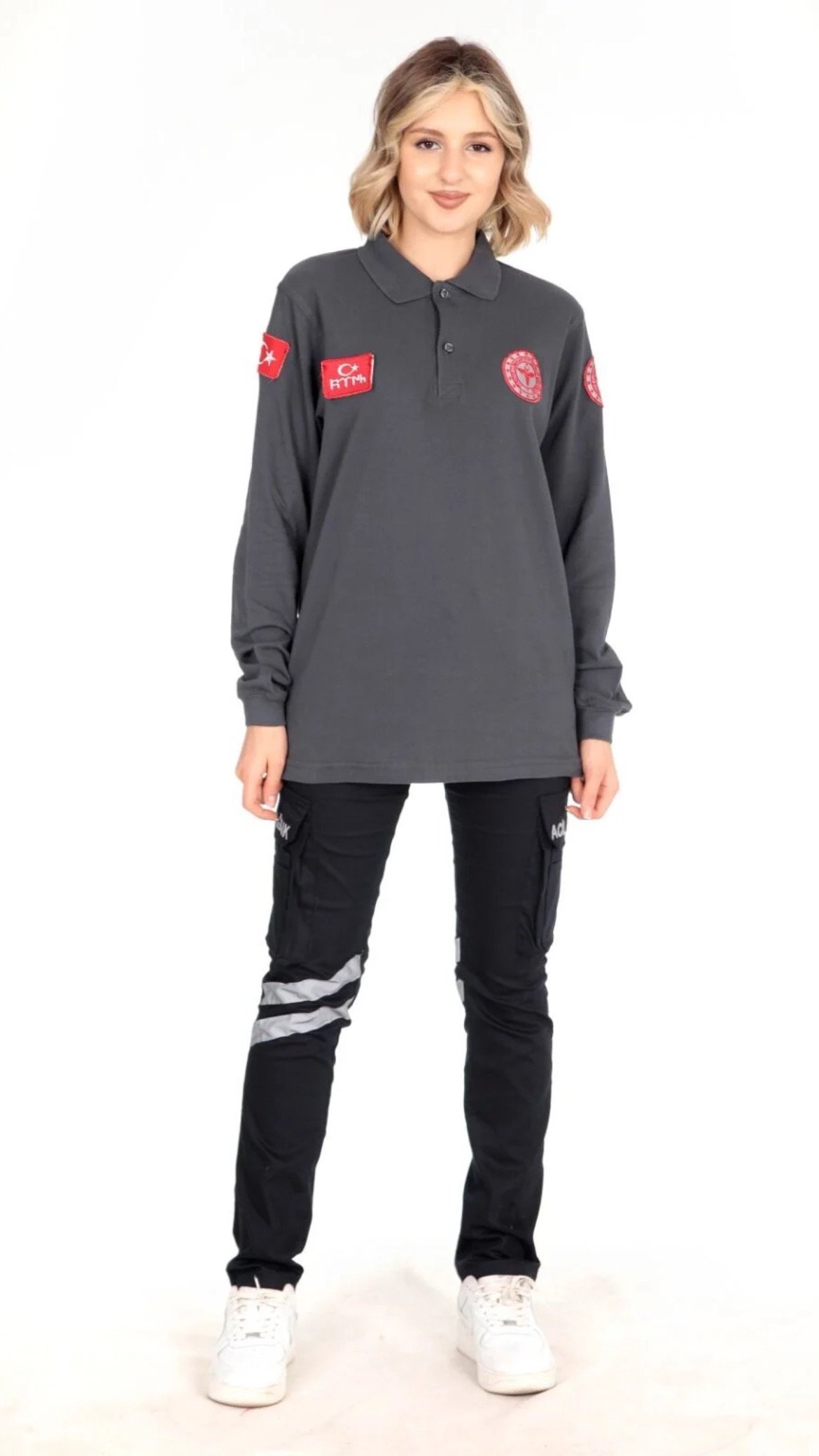 Evde Sağlık Füme Uzun Kollu Lacost T-shirt (Unisex)