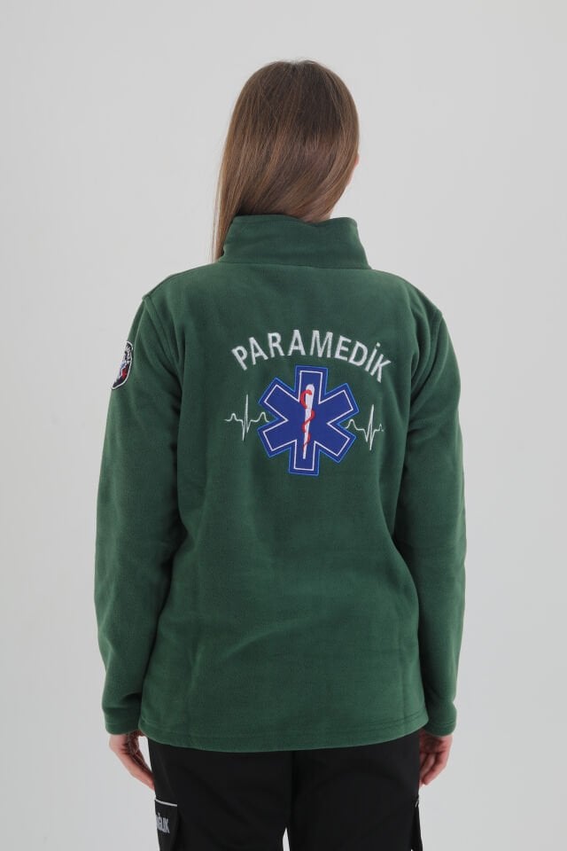 Paramedik Avcı Yeşili Fermuarlı Swit (Unisex-Polar Kumaş)