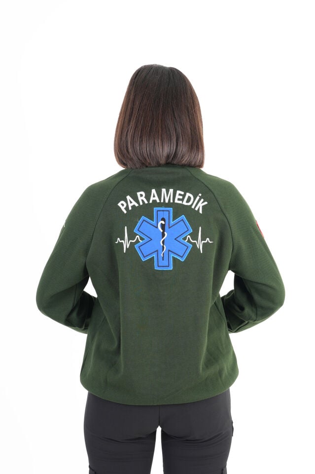Paramedik Haki Yeşili Fermuarlı Swit (Reglan Kol-Unisex)