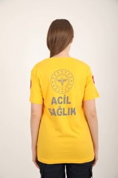 Yeni 112 Acil Sağlık Sarı Penye T-shirt (Unisex)