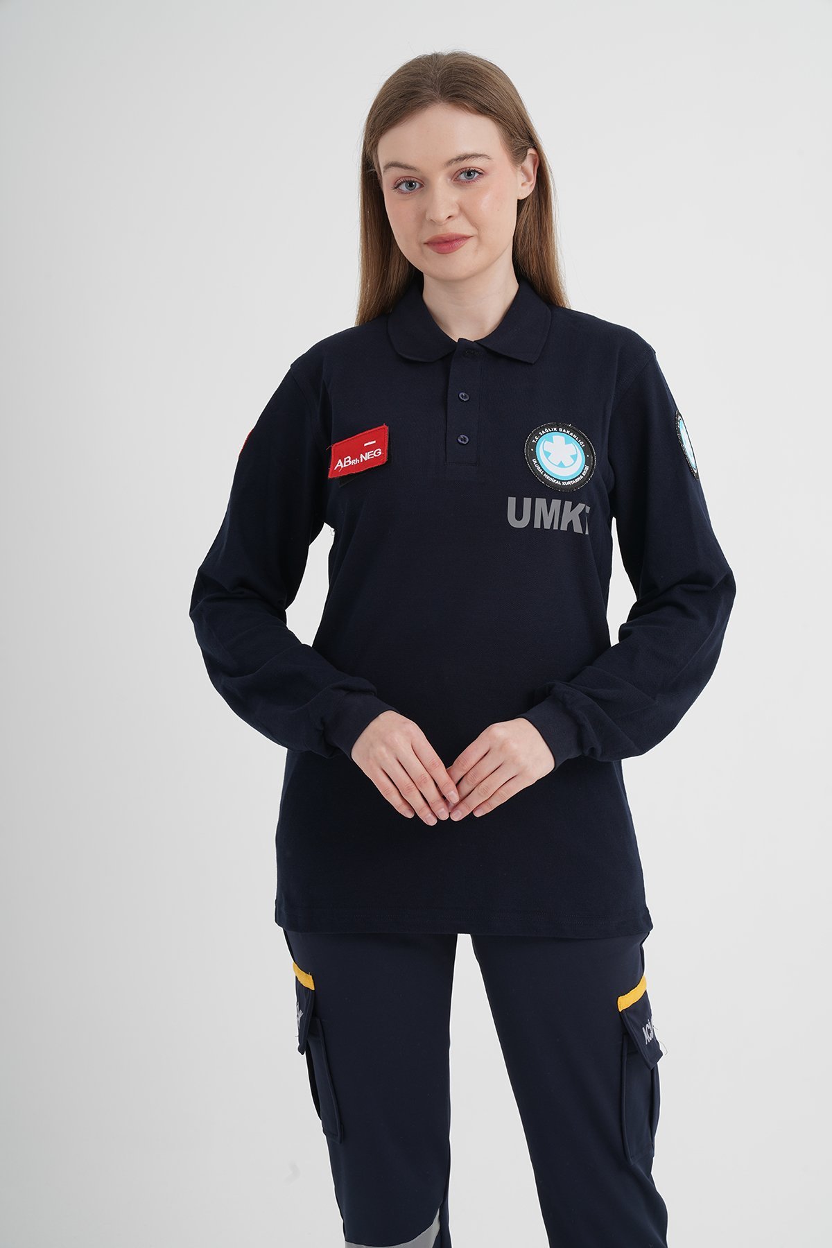 UMKE Lacivert Lacost Uzun Kollu T-shirt (Unisex)